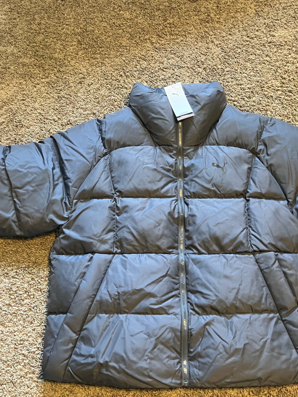 Mens Puma Synthetic Puffer Coat (688409 44) Synthetic Gray Size 2XL